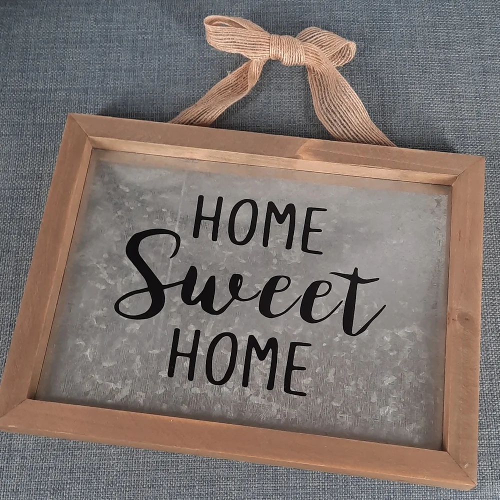 Buffalo Check Kitchen Dish Towel Wooden Spoon Home Sweet Home Wall Sign Friend